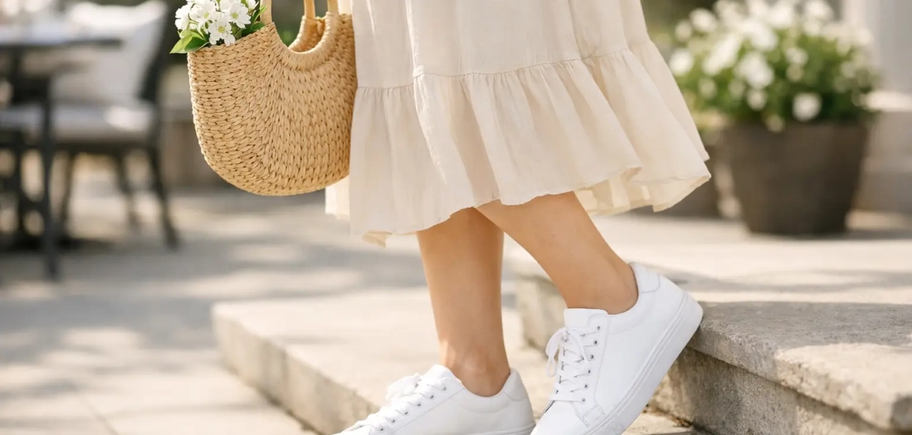12 Best White Sneakers for Dresses