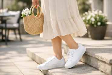 12 Best White Sneakers for Dresses