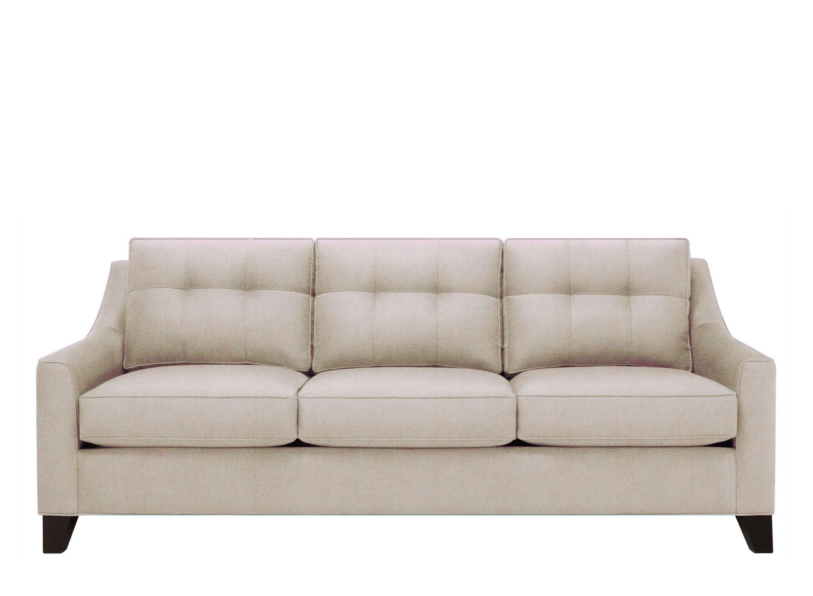 Beige Carmine sofa from Raymour & Flanigan with tufted cushions